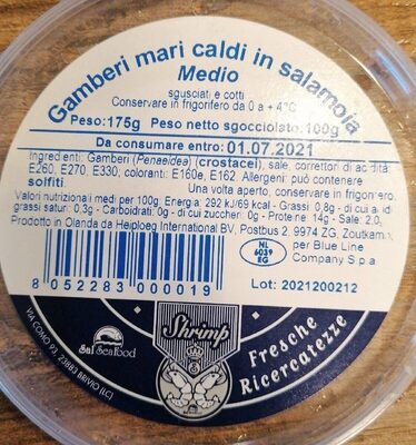 Gamberi mari caldi in salamoia