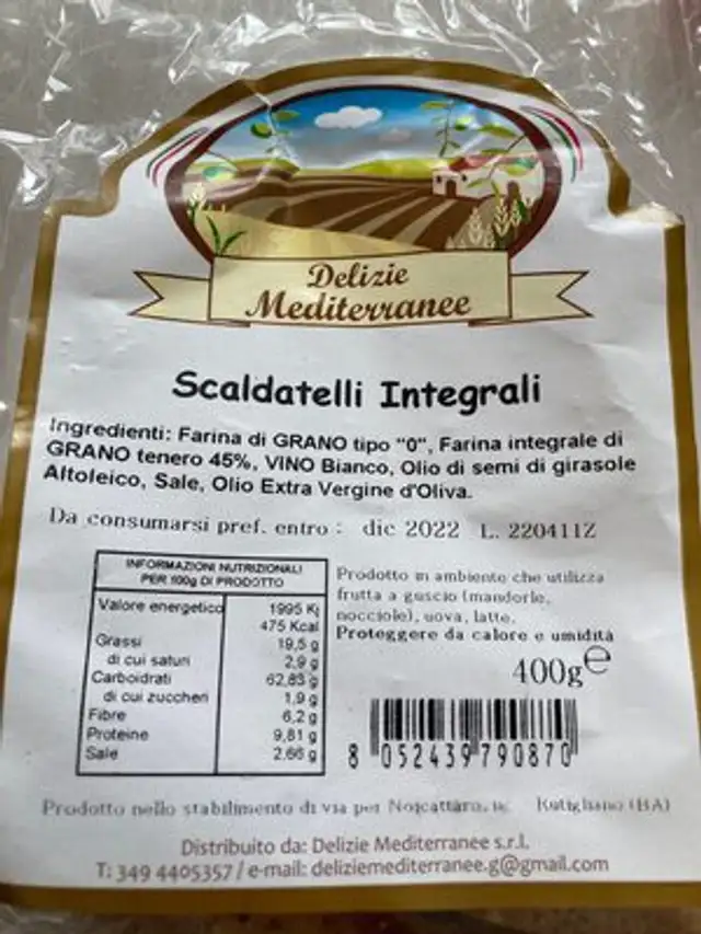Scaldatelli integrali front packaging