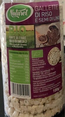 Gallette di riso e semi di lino front packaging