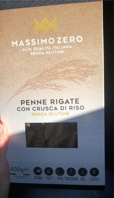 Penne rigate con crusca di riso front packaging