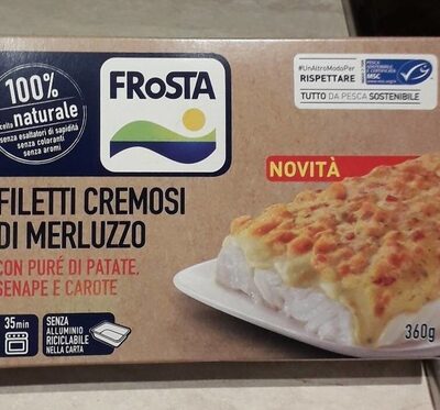 Filetti cremosi di merluzzo front packaging