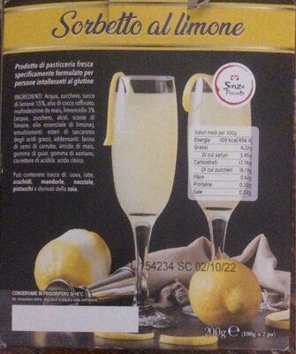 Sorbetto a limone front packaging