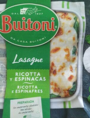 Lasagne Ricotta y Espinacas front packaging