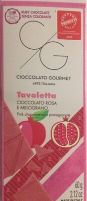 Tavoletta cioccolato rosa e melograno