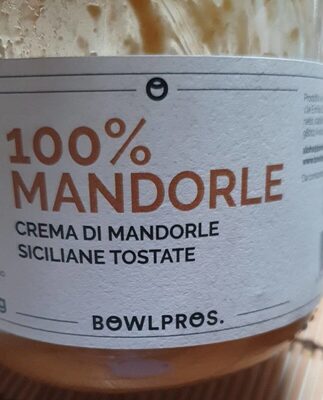 Crema di mandorle 100percento front packaging