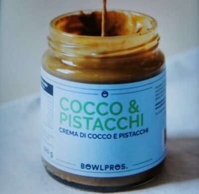 Crema di cocco e pistacchi front packaging
