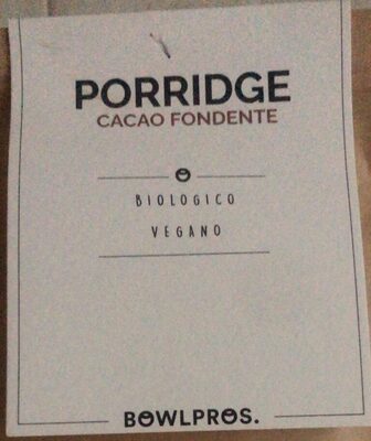 Porridge cacao fondente front packaging