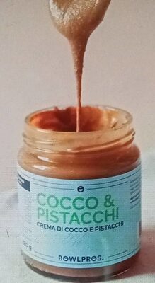 Crema di cocco e pistacchio front packaging