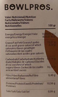 Granola cacao e nocciole nutrition facts table