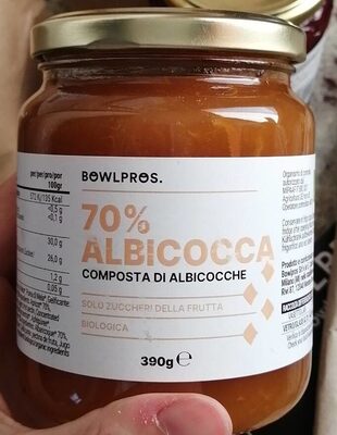 Composta di albicocche front packaging