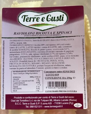 Ravioli ricotta e spinaci