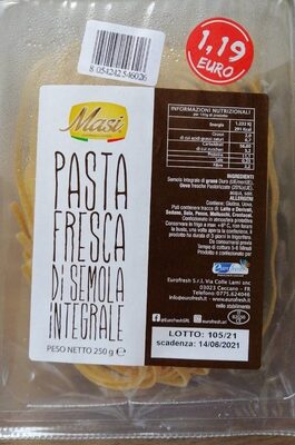 Pasta fresca di semola integrale