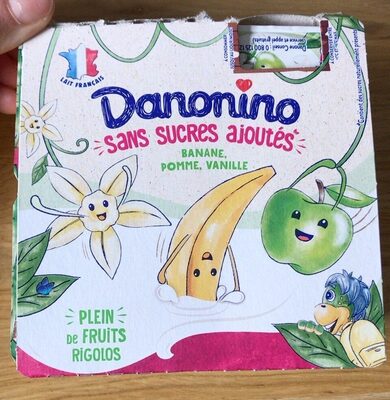 Danonino "sans sucres ajoutés" front packaging
