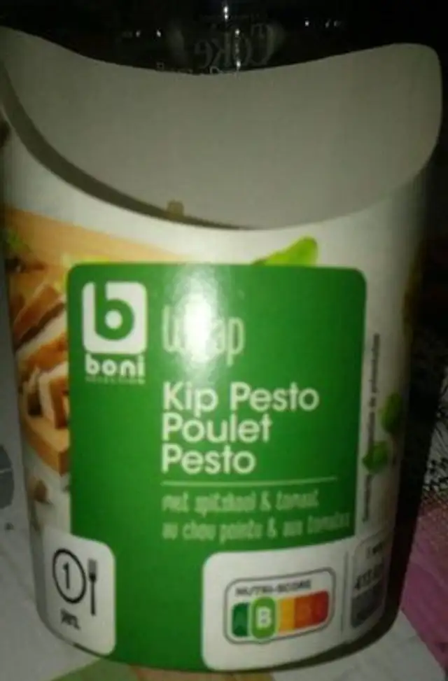 Wrap poulet pesto front packaging