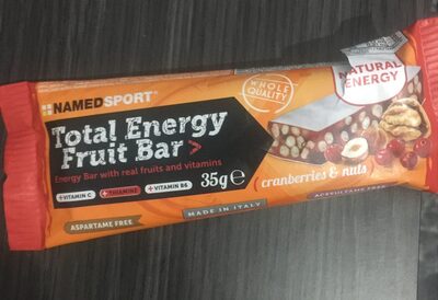 Total energy fruit bar front packaging