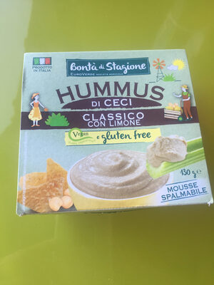Hummus di ceci classico con limone front packaging