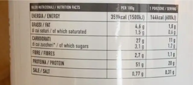 Pancake gusto biscotto cioccolato e vaniglia nutrition facts table