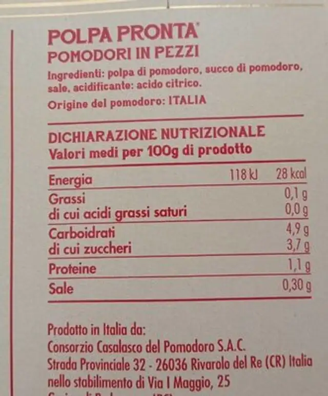 Polpa pronta 3x400gr nutrition facts table