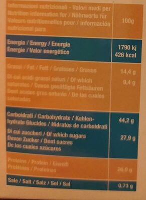 Corrado dek nutrition facts table