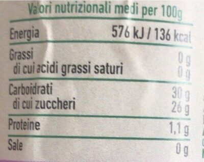 composta biologica frutti di bosco nutrition facts table