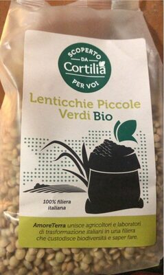 Lenticchie piccole verdi bio front packaging