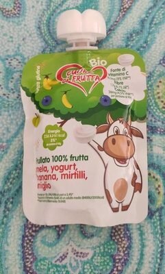 Frullato 100 frutta mela yogurt banana mirtilli miglio