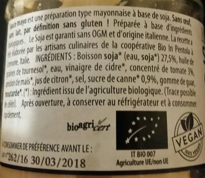 Sauce mayo cocktail ingredients label