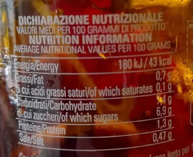 Salsa Di Ciliegino CL. 33 Gusti nutrition facts table