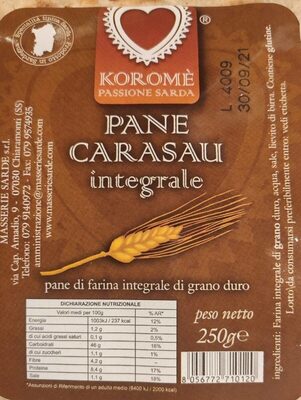 Pane carasau front packaging
