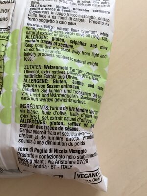 Mr tarallino ingredients label