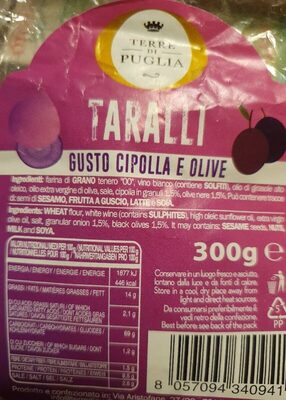 Taralli gusto cipolle e olive front packaging