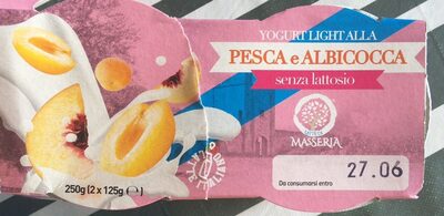 Yogurt light alla pesca e albicocca front packaging