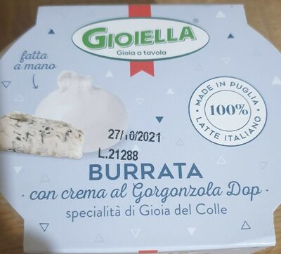 Burrata con crema al Gorgonzola Dop front packaging