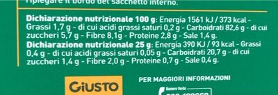 Fette biscottate nutrition facts table