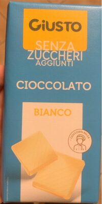 Cioccolato bianco senza zuccheri aggiunti front packaging