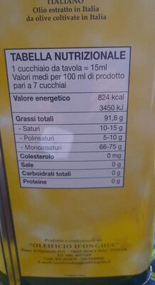 Olio extra vergine oliva front packaging