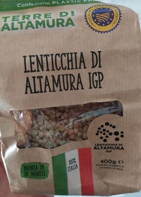 Lenticchie di Altamura IGP front packaging