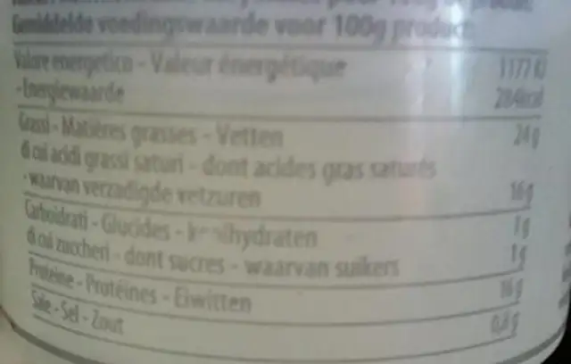 Mozzarella Di bufala campana nutrition facts table