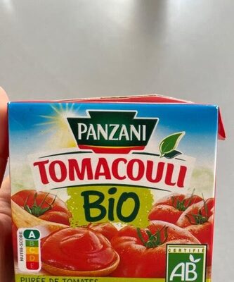 Tomacouli bio front packaging