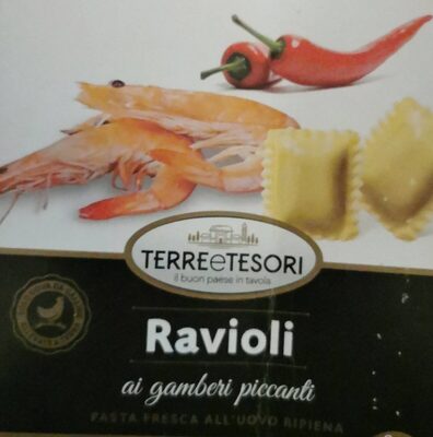 Ravioli ai gamberi piccanti front packaging