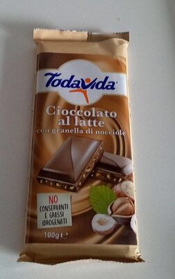 Cioccolato al latte con granella di nocciola front packaging