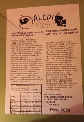 Panettone al pistacchio con crema di pistacchio