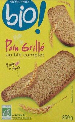 Pain Grillé au blé complet front packaging