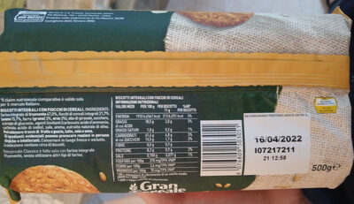 Gran Cereale Classico con 4 cereali ingredients label