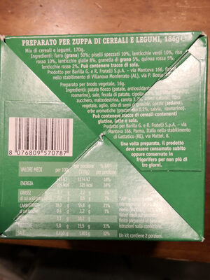 Preparato per zuppa di cereali e legumi