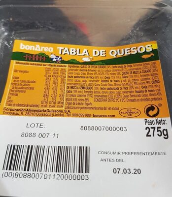 Tabla de quesos
