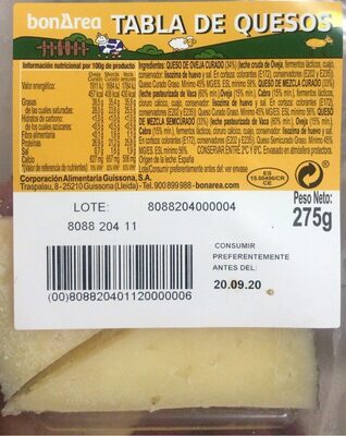 Tabla de Quesos front packaging