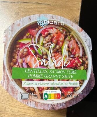 Lentilles saumon fumé pomme granny smith