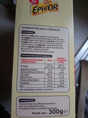 Biscottes 6 cereales