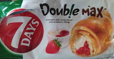 Double max croissant with vanilla flavour and strawberry fillings